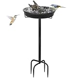 Giyiprpi 35.5in Vogeltränke Vogelbad Futter Schale Wasserstelle Stehend, Vogelbad Garten für...