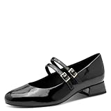 MARCO TOZZI Damen Mary Janes mit Riemen Kleiner Absatz, Schwarz (Black patent), 40 EU