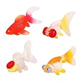 Schwebende Fische, 4X Fisch Spielzeug, Realistische Meerestiere Deko für Aquarium Gartenteich...
