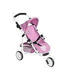 Bayer Chic 2000® Puppenbuggy Lola – Jeans Pink – faltbarer Puppenwagen – Griff...