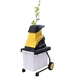 Elektrischer Gartenhäcksler, 2500W 4500RPM Elektro Messerhäcksler Leisehäcksler, Max. 45mm...