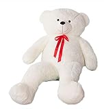 Riesen Teddybär Kuschelbär weiß 100-140 cm XL-XXL Plüschbär Kuscheltier samtig weich (100 cm)