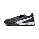 PUMA Unisex King Top Tt Soccer Shoe, Black White Gold, 42.5 EU