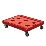 Transportroller für Kisten 80 x 60 cm - 400 kg Traglast in Rot 2 Lenkrollen - 2 Bockrollen
