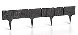 Rasenkante Gartenpalisade Palisade Beeteinfassung Beetumrandung 15,6m Beetabgrenzung Stein-Optik...