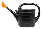 Homeit® Gießkanne für Garten und Büro, 10 Liter mit Brausekopf, Schwarz/Orange, 100%...