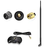 Eightwood Antenne WiFi 2.4G/5.8G RP-SMA Antenne 12dBi Tilt-and-Roll WLAN Antenne mit Basis Magnetica...