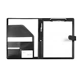 CFY652 Fächermappe A4-Ordner aus Leder mit Stifteinsatz, multifunktionaler Clip for...