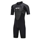ZCCO Neoprenanzüge Herren 3 mm Premium Neopren, Rückenreißverschluss, kurzärmeliger Taucheranzug...