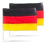 Deutschland Autoflagge Auto-Fahne Fensterfahne Fußball WM Nationalmannschaft Fanartikel 2er Set