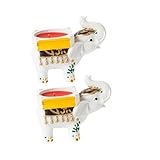 TOYANDONA 2 Stück Ethnischer Elefanten kerzenhalter aus Langlebigem Harz Große Tischdekoration...