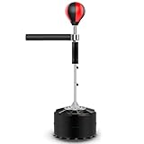 LSQXSS Höhenverstellbarer Fitness-Boxsack mit Reflex-Spinning-Bar für Erwachsene, Speedball mit...