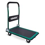 VONROC Transportwagen klappbar 150kg - Transporthilfe mit Rollen - Transportkarre, Plattformwagen...