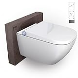BERNSTEIN Dusch-WC Pro+ 1104 in Weiß, Spülrandloses Hänge-WC mit Bidet Funktion –...