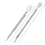 BEZOX 2 PCS Nagelhautschieber, 2 in 1 Profi Nagelschieber Spatel Pusher - Edelstahl Metallspatel...