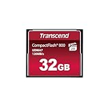 Transcend 32GB CompactFlash 800 Speicherkarte, bis zu 120/60 MB/s, unterstützt High-Speed Ultra...