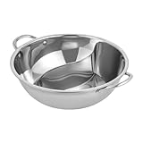 Edelstahl Kochtopf,Stainless Steel,Kasserolle, Suppe, Kochwerkzeug,Shabu,2 Geschmack Trennsuppe...