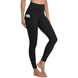 Gayhay Leggings Damen High Waist Sport Leggings mit Taschen Schwarze Sportleggins Lang Sporthose...