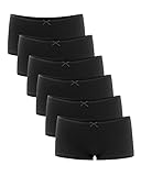 Libella® Panties Damen Boxershorts Unterhose Unterwäsche Set Baumwolle 6er Pack 3901 Schwarz M