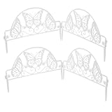 Louttary 4 Stück Außenzaun, Gartenzaun, Zierzaun, Rasenzaun, Ornamente, Weihnachtsbaum, Bordüre,...