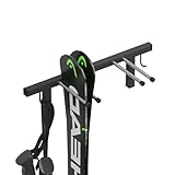 QLS Skihalterung Wand Skihalter für 2 Paare 44 cm Nordic Walking Trekking Stöcke Skiträger...