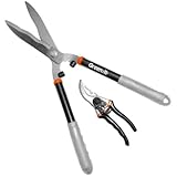 HOME It® Heckenschere & Astschere Manuell Set - Hecken- und Astscheren Set in Schwarz/Orange Farben