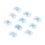 Anneome 10 Stück Teiliges Nagelkunst Perlen und Strasssteinen Blumen Nail Charms für DIY Maniküre...