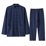 Kampfsportanzug Aus Baumwollleinen für Herren Tang-Anzug Kung-Fu-Uniform Tai-Chi-Uniform Aus...