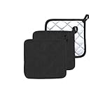 VEIKERY Topflappen, Baumwolle, hitzebeständig, Frottee, Topflappen, Küche, Hot Pad, Ofenhandschuhe...