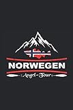 Norwegen Angeltour: Schickes Notizbuch zum Norwegen Angeln auf Dorsch mit einer Norwegen Flagge,...