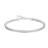 Adramata Armband Damen Silber 925 Karabinerverschluss DIY Armband mit Charms Verstellbare Armkette...