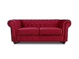Sofa Chesterfield Asti 2-Sitzer, Couchgarnitur 2-er, Sofagarnitur, Couch mit Holzfüße, Polstersofa...