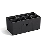 BIGSO VENDELA Schreibtisch Organizer mit 7 Fächern und Schublade – Ablagebox aus Faserplatte und...