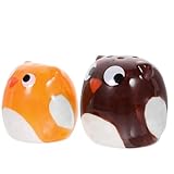 POPETPOP Keramik Gewürzdosen 2 Stück Eulenform Salz und Pfefferstreuer Langlebig und Luftdicht...