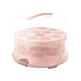 Rotho Fresh Tortenglocke hoch mit Trays, lebensmittelechter Kunststoff (PP) BPA-frei, pink, (35.5 x...