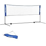 SPORTNOW Badmintonnetz Set Faltbares Volleyballnetz, 103/120/155H cm Höhenverstellbar Federballnetz...