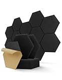 Hexagon Akustikplatten Selbstklebend, 12 Stück Schallabsorber für Tonstudio, Wohnzimmer, Gaming...