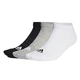 adidas Unisex Cushioned Sportswear 3 Pairs Sneaker-Socken, Medium Grey Heather/White/Black, L