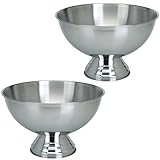 Sektkühler Edelstahl 40 cm Silber – Champagnerschale Getränkewanne Flaschenkühler Weinkühler...