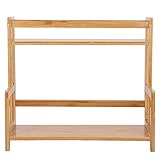 WIHFHGZ Gewürzregal ohne Bohren, 2 - Lagiges Bambus - Regal, 41,7x18x37 cm - Stabile Aufbewahrung,...