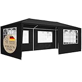 CASARIA® Pavillon 3x6m UV-Schutz 18m² Dachösen Wasserabweisend 6 Seitenteile Stabil Festival...