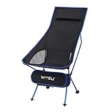 WOLTU Campingstuhl Angelstuhl klappstuhl faltstuhl, mit Tragetasche und Kopfstütze, bis 140KG...