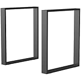 HOMCOM Tischbeine 2er Set Möbelfüße aus Metall Tischgestell 60 x 72 cm Tischkufen mit...