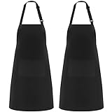 Riqiaqia 2er-Pack Küchenschürzen für Männer Damen, Kochschürze mit 2 Taschen zum Kochen,...