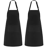Riqiaqia 2 Pack Küchenschürzen für Männer Damen, Kochschürze mit 2 Taschen zum Kochen, Backen,...