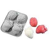 Halloween Silikonformen - Kerzenmaker Cole Herz und Backform Gehirn Silikonformen - 4 Cavity Resin...
