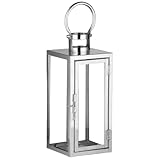 MARRAKESCH Laterne aus rostfreien Edelstahl & Glas Marra klar 30cm | orientalisches Windlicht |...