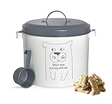 Sendez Trockenfutterdose mit Schaufel 6 Liter Mettaldose Tierfutter Vorratsdose Hundefutterbox Hund