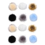 WNDUOKXH 12 teile/satz Faux Pelz Pompom Schlüsselring Kette Für Schals Und Taschen Pelz Pompoms...