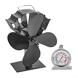 Wärmebetriebener Ofenventilator mit 4 Flügeln für Holz/Holzbrenner, Kamin fördert...